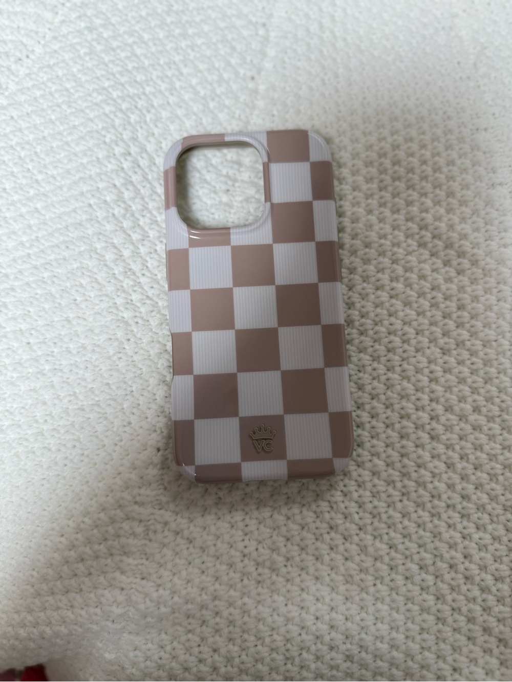 Velvet Caviar Pink and White Checkerboard iPhone Case